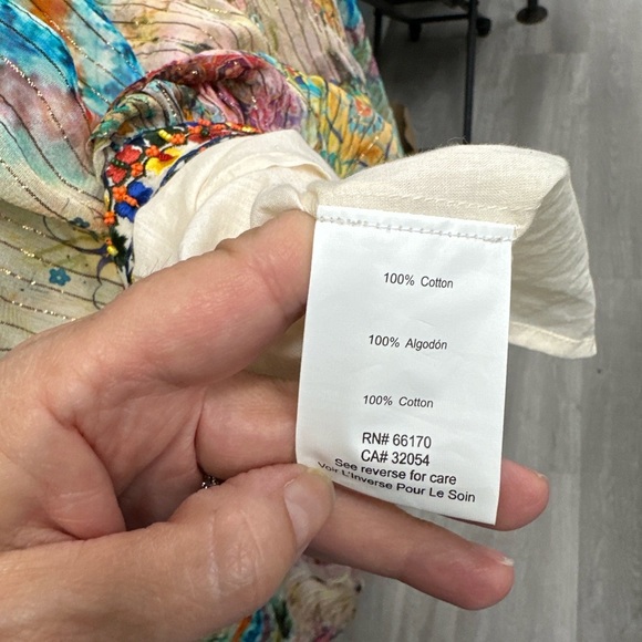 Anthropologie Bhanuni by Jyoti Boho Peasant Blouse Size Large - Picture 8 of 9